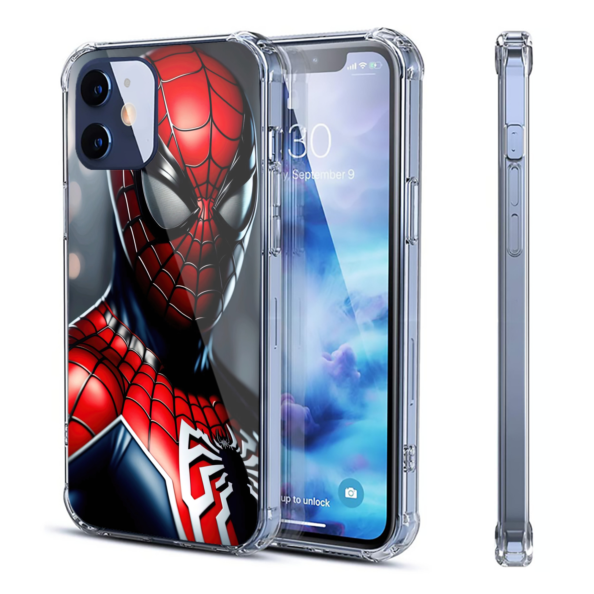 （画像用） Spider Man スパイダーマン 【iPhone 12シリーズ対応】透明スマホケース（クリアソフトケース）